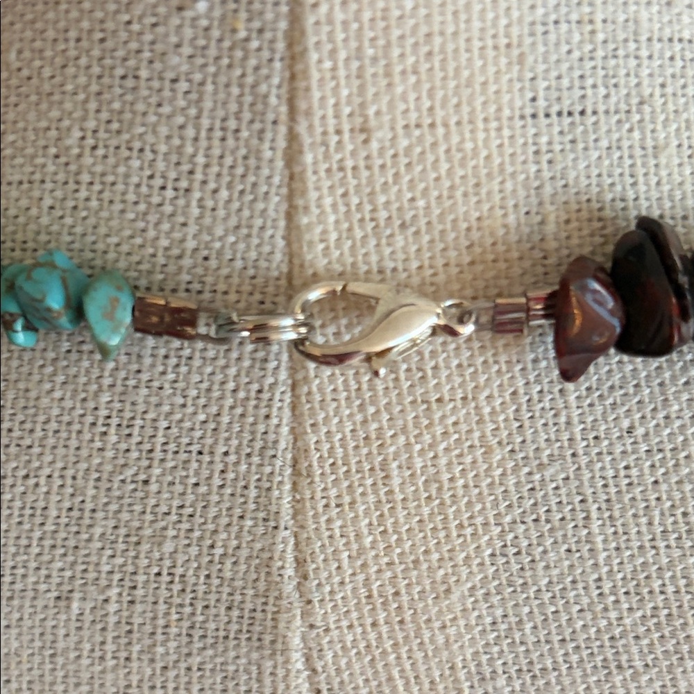 Stone Chip and Cats Eye Glass Bead Necklace #404 - Picture 2 of 6